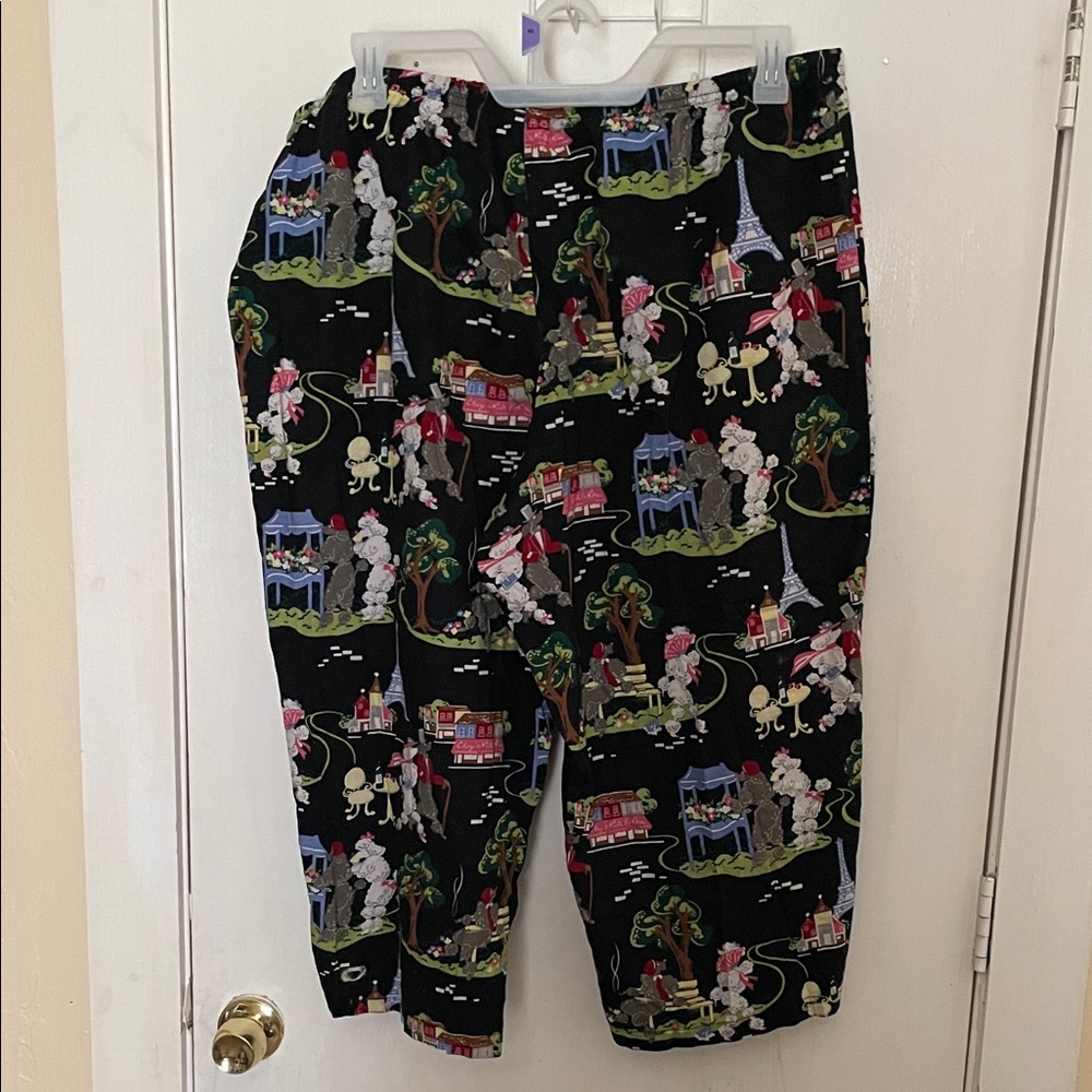 Nick & Nora Paris Poodle Print Crop Pajamas - Picture 2 of 4
